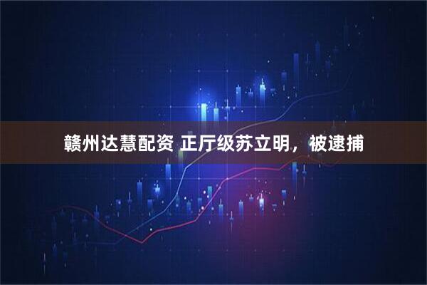 赣州达慧配资 正厅级苏立明，被逮捕